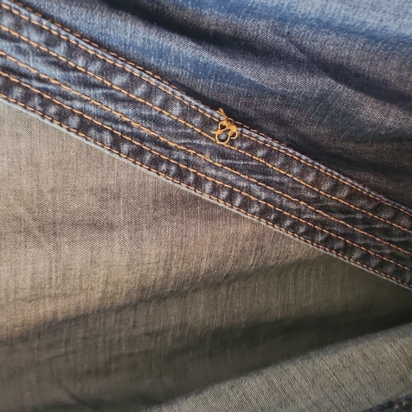 Anthropologie Pilcro & The Letterpress Romper Denim Shorts Jumper Wrap Sz 24W - Picture 9 of 11